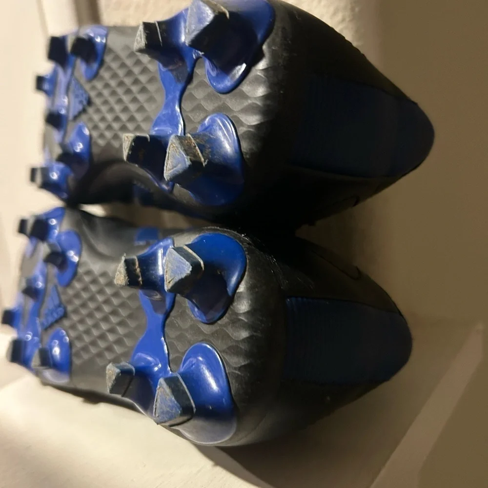 Adidas Goletto VIII Firm Ground Kids Shoes Sz 2.5 Black Royal Blue Soccer Cleats